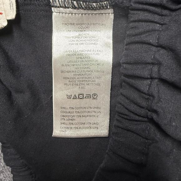 Anthropologie Linen Blend Lounge Shorts Women’s Medium Black Lightweight Pockets - Picture 3 of 7